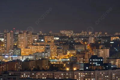Соприкосновение столетий / Фото зимний ночной Минск с высоты воробьиного  полета