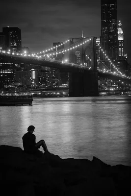 Классическое ретро настенное искусство черно-белое Нью-Йорк Манхэттен ночь  известные архитектурные плакаты и принты Декор | AliExpress