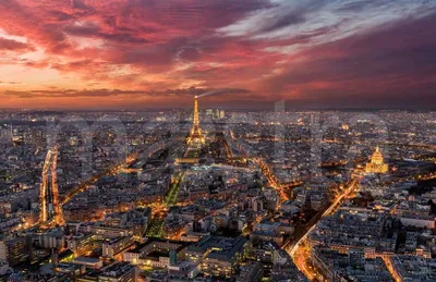 Вид на ночной Париж с Эйфелевой …» — создано в Шедевруме