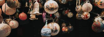 Тарелка сервировочная стекло AKCAM Новогодние шары 17124/В 30 см. синяя  купить ПОСУДА В ДОМ Челябинск