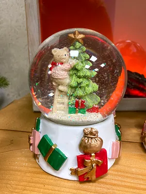 Фигура новогодняя Снежный шар с медведями купить, цена