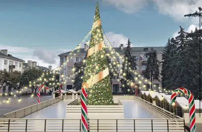 Вокруг новогодней ёлки на площади Ленина в Бресте зальют каток. Вот как это  будет выглядеть