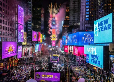 Новый год в нью йорке фото
