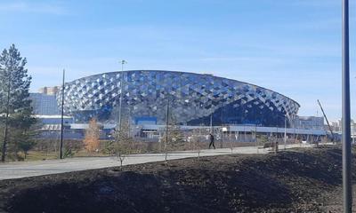 Строительство новой ледовой арены в Новосибирске. Декабрь 2020