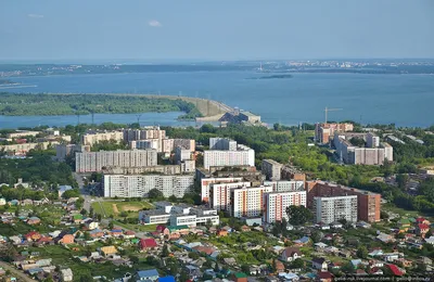 Новосибирск. Микрорайон ОбьГЭС с высоты. Левые Чемы (2011)