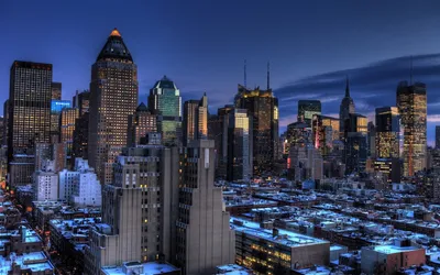 Обои Нью-Йорк, США, город ночью, небоскребы, огни 640x1136 iPhone  5/5S/5C/SE Изображение