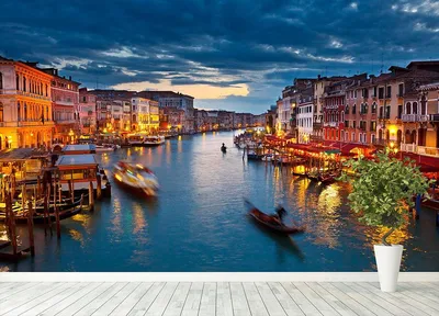 Grand Canal at night Venice Wall Mural Wallpaper | Canvas Art Rocks –  Canvas Art Rocks US