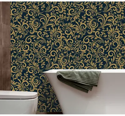 38611-3 Versace Blue Bronze Brass Medusa Wallpaper – wallcoveringsmart