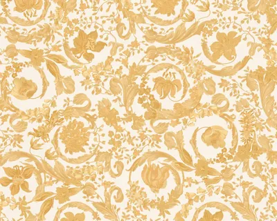 Versace gold black Floral bathroom Wallpaper - TenStickers