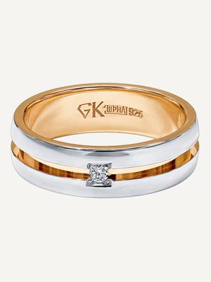 Кольцо обручальное с бриллиантом (арт. Т13101А438-20) купить в ювелирном  магазине Линии Любви