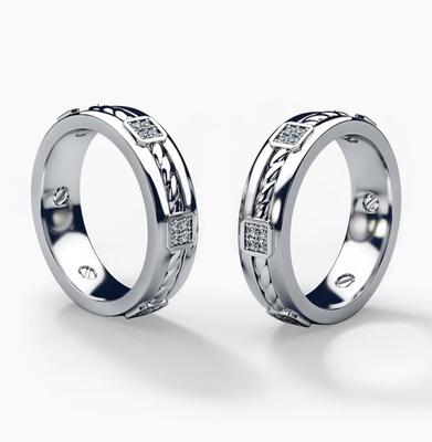 3044 | Обручальные кольца из белого золота - купить в Москве | цена от  ювелирной мастерской BENDES | 3044