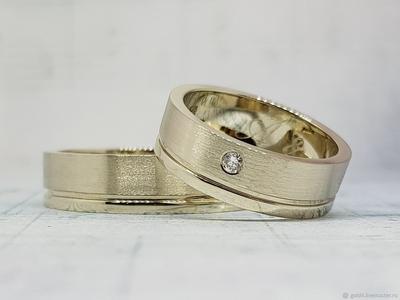 Обручальные парные кольца из белого золота 585 пробы (250) – по цене от 358  644 ₽ на заказ в Москве, Санкт-Петербурге