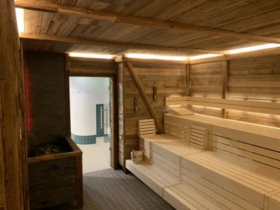 Строительство деревянного дома с сауной в Германии, клееный брус, 80 м²,  проект «Дунай»