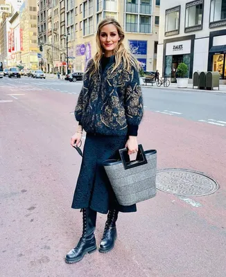 Теплый кардиган + юбка миди: Оливия Палермо поделилась идеей интересного  streetstyle-образа | World Fashion Channel