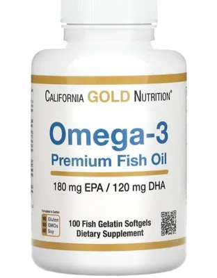 California Gold Nutrition, Омега-3, рыбий жир премиального качества, 100  рыбных капсул - купить по выгодной цене | Vitabox - халяль витамины из США