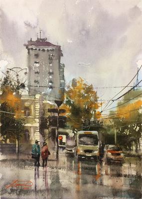 Картина Осень в Екатеринбурге, художник Роман Баянов - купить за 30000 ₽.