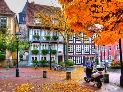 Город Calw осени в Германии Стоковое Изображение - изображение  насчитывающей ретро, центр: 76154101
