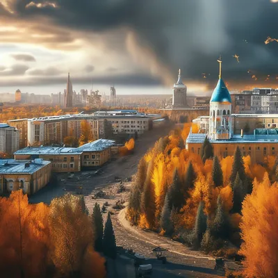 Осенний город, Екатеринбург, цветочная…» — создано в Шедевруме