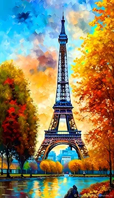 Панорама на осенний Париж, ясный …» — создано в Шедевруме