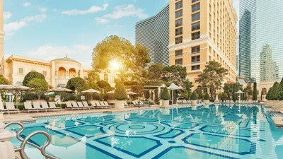 View from the hotel Bellagio, Las Vegas, Nevada, United States Stock Photo  - Alamy