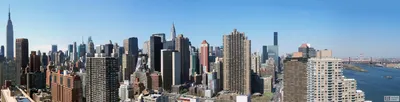 Панорама небоскребов города Нью Йорк - обои для рабочего стола, картинки,  фото