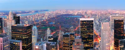 Фотообои \"Широкоформатная панорама Нью-Йорка\" - Арт. 080006 | Купить в  интернет-магазине Уютная стена