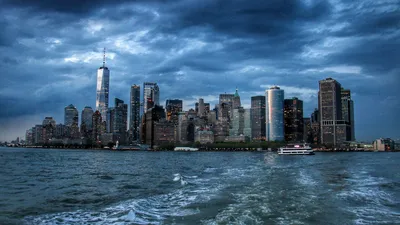 Панорама Нью-Йорка, панорамная Стоковое Изображение - изображение  насчитывающей манхэттен, знамена: 83842901