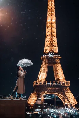 Картинка Париж Эйфелева башня Франция ночью Города 2560x1706