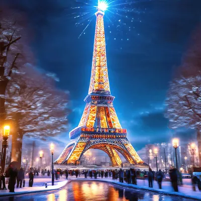 Париж Акварель Эйфелева башня в цветах Stock Illustration | Adobe Stock