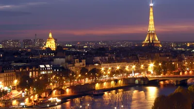 Обои Paris Города Париж (Франция), обои для рабочего стола, фотографии  paris, города, париж, франция, башня, панорама, вечер, огни, кварталы Обои  для рабочего стола, скачать обои картинки заставки на рабочий стол.