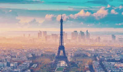 Обои париж, франция, эйфелева башня, небо, голубой картинки на рабочий стол,  фото скачать бесплатно