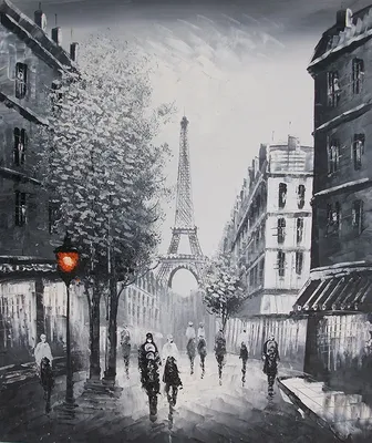 Фотообои Яркие улицы Парижа. Картина маслом