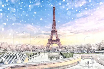 Картина на холсте 60x90 см Улица Парижа зимой Ekoramka HE-101-680 - купить  в Москве, цены на Мегамаркет