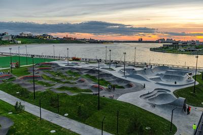 Новый парк в Казани: Урам — экстремальный спорт на набережной под мостом  Миллениум - Инде