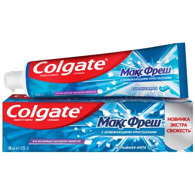 Зубная паста Colgate Макс Фреш Взрывная мята с освежающими кристаллами для  защиты от кариеса, 100мл - купить с доставкой в Геленджике в Перекрёстке