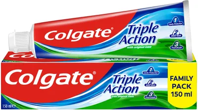 Зубная паста Colgate \"Тройное действие\" (150мл.) от интернет-магазина  \"Мойдодыр\"