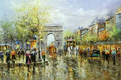 🌃☂️ Романтичный Париж красочный …» — создано в Шедевруме