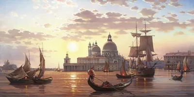 Городской пейзаж Картина \"Красочная Венеция\" | Живописные каналы Венеции