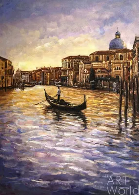 Картина Городской пейзаж \"Каналы Венеции. Гондольер N2\" 60x90 JR160918  купить в Москве