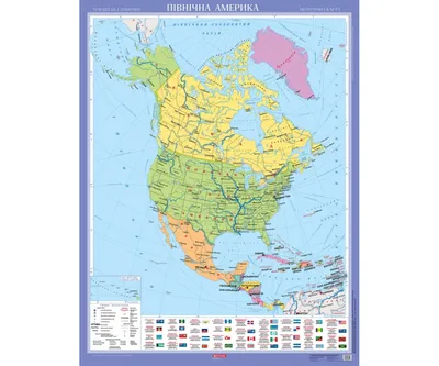 Северная Америка. Политическая карта купить – цена от ElizLabs
