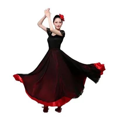 Юбка для танца цыганского фламенко, одежда для испанского танца, женское  платье для выступления, костюмы для танца живота | AliExpress