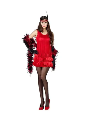 Красный карнавальный костюм \"Чарльстон\" - платье в стиле Чикаго 30-х годов.  Happia 15645529 купить в интернет-магазине Wildberries