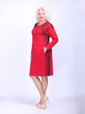 Платье Мода Юрс 2690-1 синий/горох - женская одежда из Белоруссии