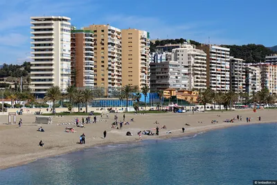 Пляж Малага с пальмами Playa De Ла Carihuela, Torremolinos, Костой Del Sol  Жителем Запада, Малага, Андалусией, Испанией Стоковое Фото - изображение  насчитывающей ландшафт, мирно: 144144492
