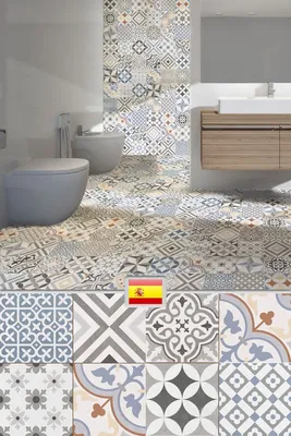 Плитка пэчворк набор для ванной комнаты, Испания
