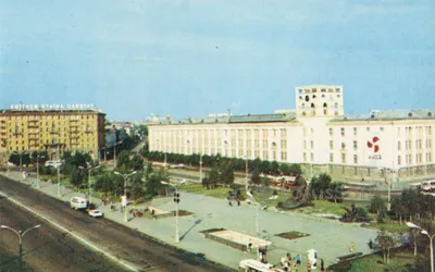 Открытка Площадь Якуба Коласа. Минск, 1980 год, номер 3875. Проект \"Старые  открытки\"