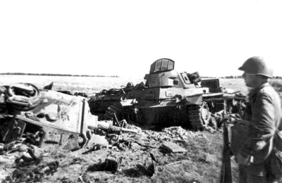 Первые фотографии подбитых немецких танков | Пикабу