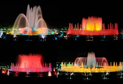 Отзыв о Поющие фонтаны в Барселоне (Испания) | Впечатляющий фонтан на фоне  великолепного вида...