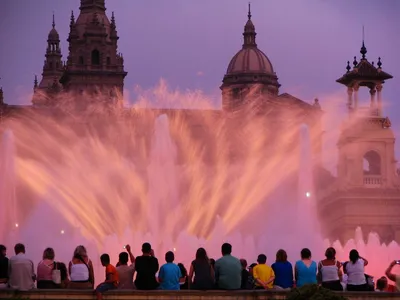 Поющий фонтан в Барселоне под \"Barselona\" - YouTube