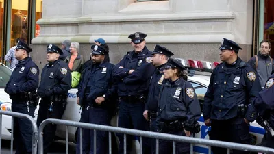 NEW YORK, USA - June 10, 2018: The New York City Police Department (NYPD)  police officers performing his duties on the streets of Manhattan. Stock  Photo | Adobe Stock